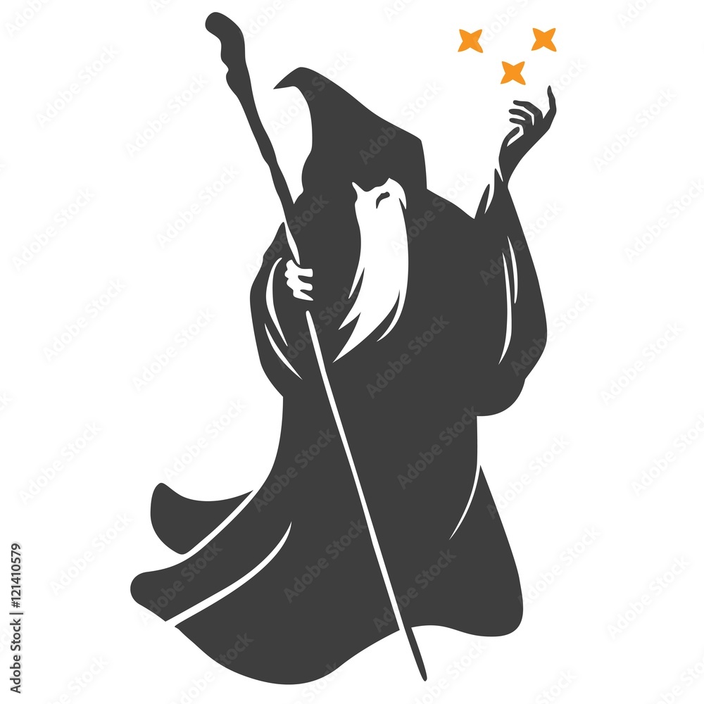 Wizard Vector Printable Photo & Art Print Wizard Cartoon Vector Illustration, doddis77