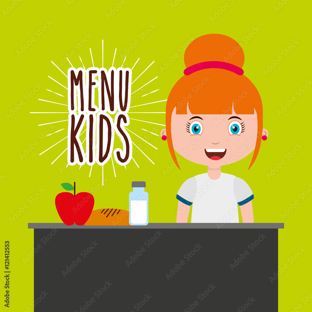 kids menu restaurant icon vector illustration design
