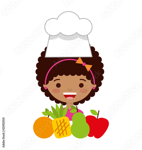 little chef kids menu vector illustration design