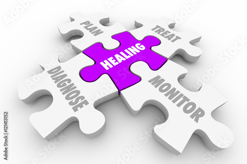 Healing Diagnosis Treatment Wellness Puzzle 3d Illustration