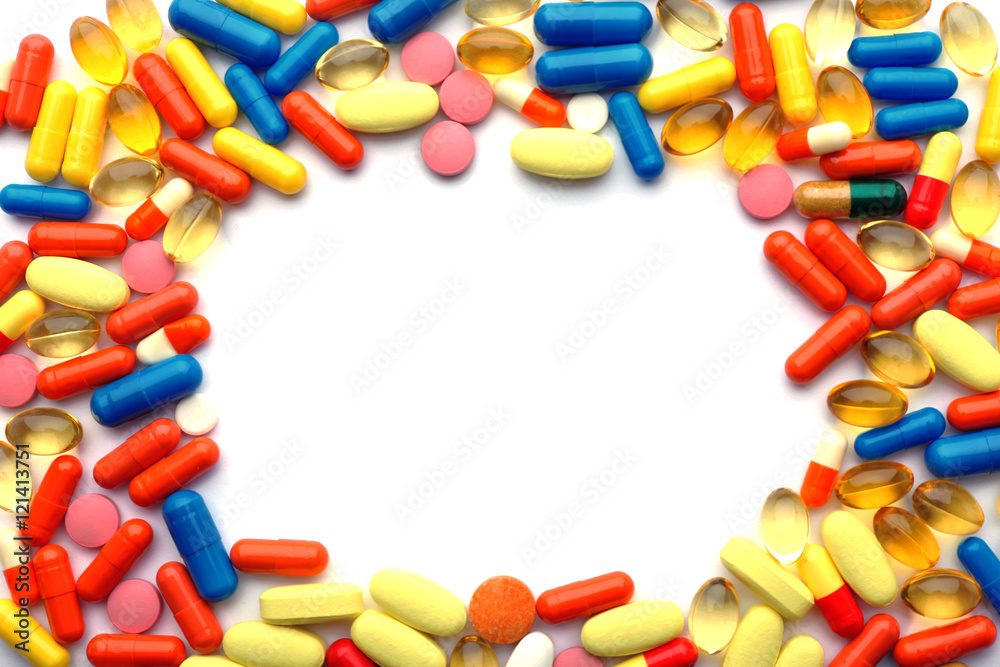 Lot of pills, copy space Lot of pills, copy space