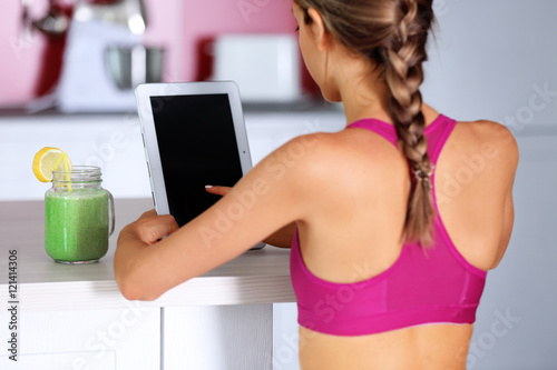 Girl with tablet and smooth...