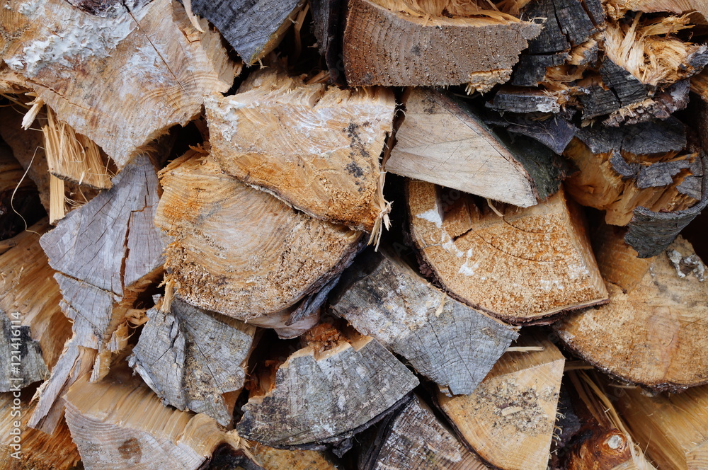 Chopped wood log stack background Chopped wood log stack background