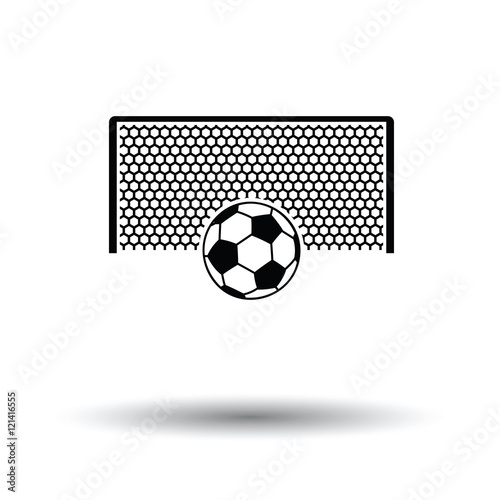 Soccer gate with ball on penalty point  icon