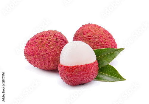 Lychees isolated on white background