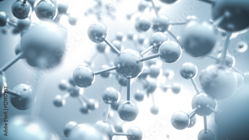Abstract molecule background - 3D illustration