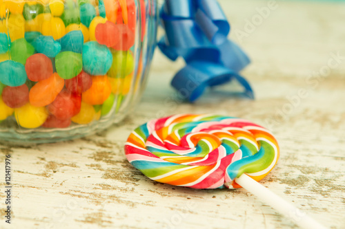 Nice glass container filled candies
