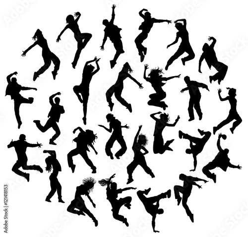 Silhouette Modern Dance  Hip Hop and Street Dancer  art vector design