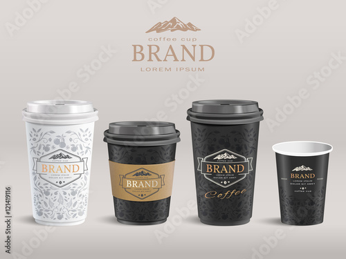 Elegant paper coffee cup design