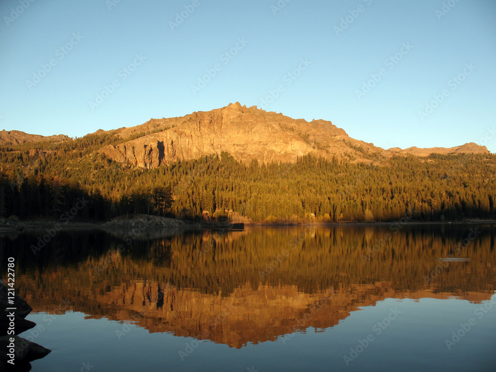 Hill Reflection/ Reflection of hill and trees on calm lake