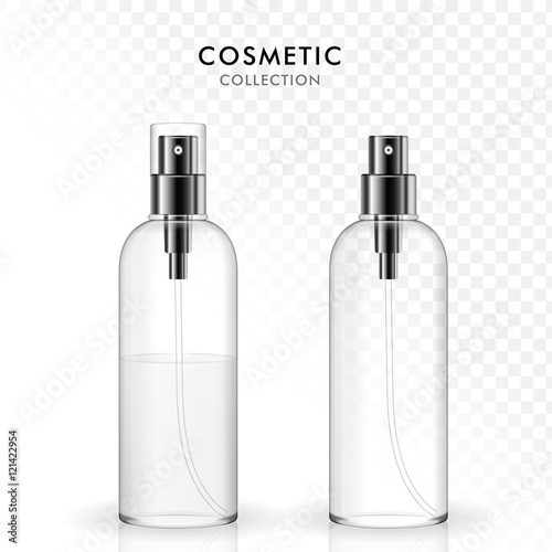 Cosmetic spray bottle template set