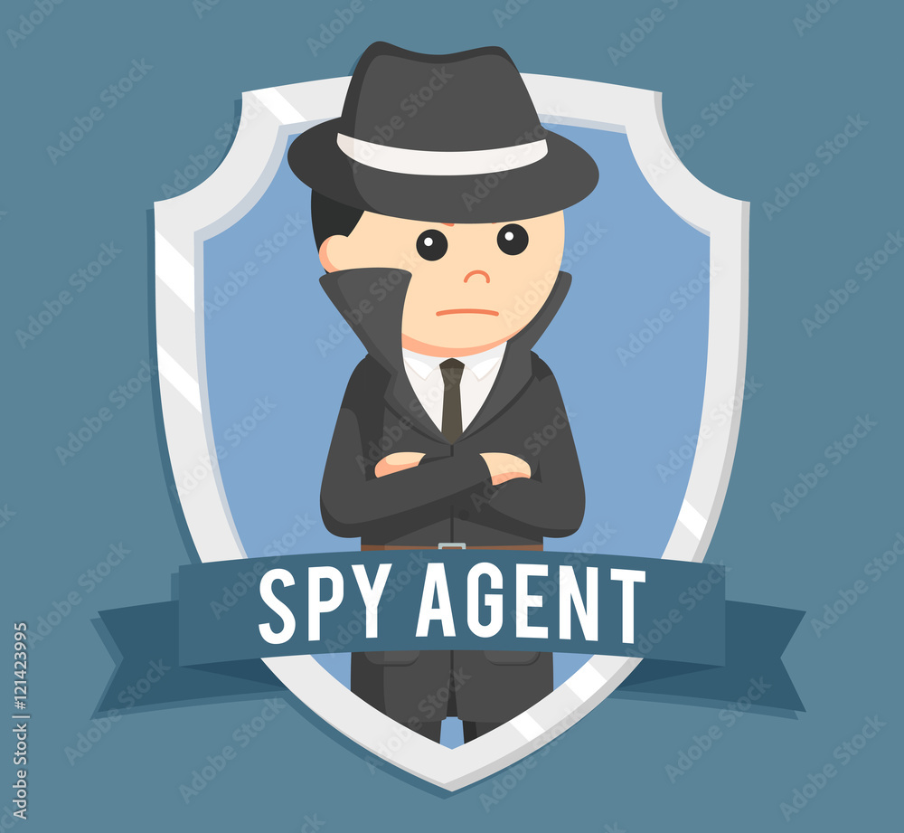 spy in emblem vector illustration design