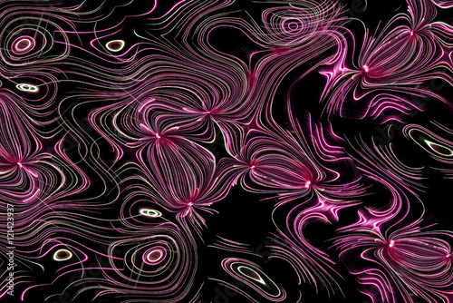 abstraction ornament curves colored pattern