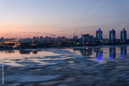 river ice city debacle evening