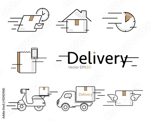 Delivery vector icon set