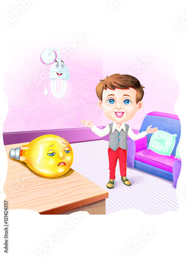 Boy with bulb and CFL
