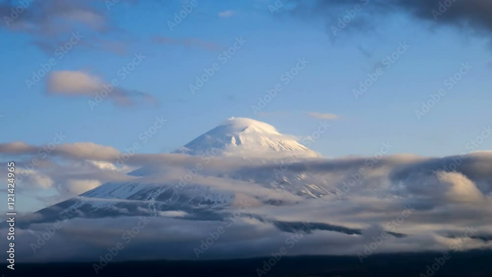 4K Timelapse rolling clouds over Mt.Fuji at sunset, Japan 4K Timelapse rolling clouds over Mt.Fuji at sunset, Japan