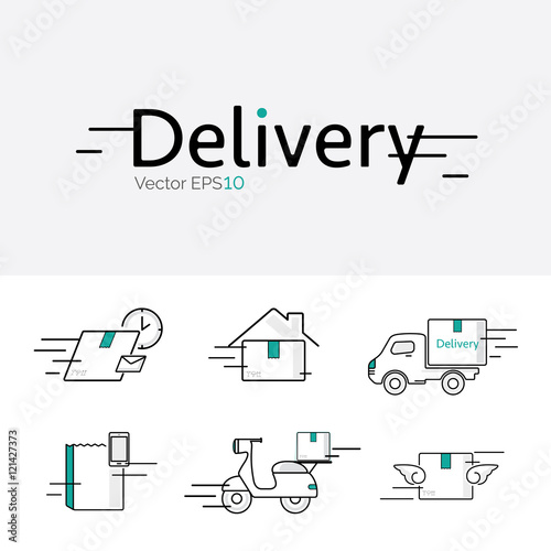 Delivery vector icon set