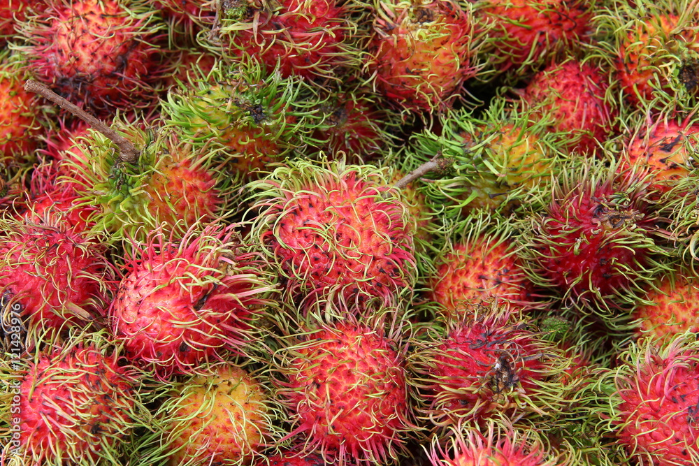 Frische sonnengereifte Bio Rambutan, Philippinen Frische sonnengereifte Bio Rambutan, Philippinen