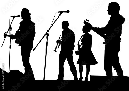 Concert of jazz music on white background