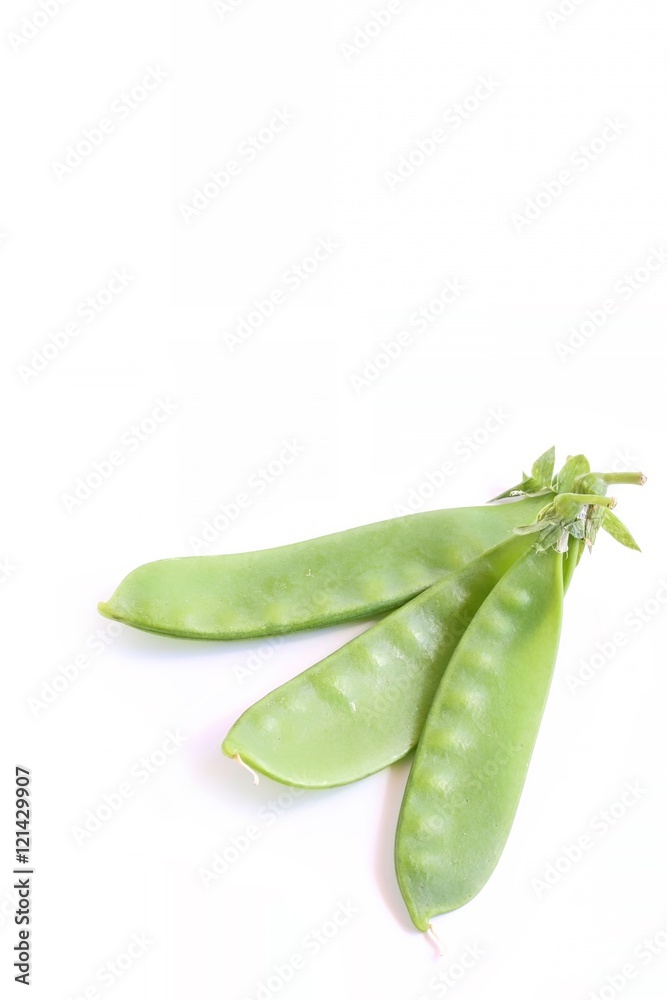 Snow Peas on White Background Snow Peas on White Background