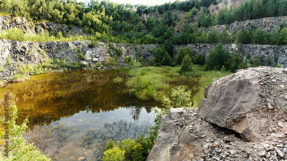 abandoned flooded quarry, Czech republic