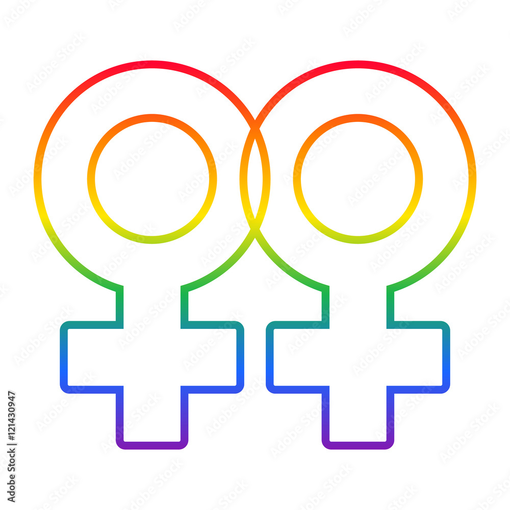 Lesbian couple, rainbow flag women symbols isolated Lesbian couple, rainbow flag women symbols isolated