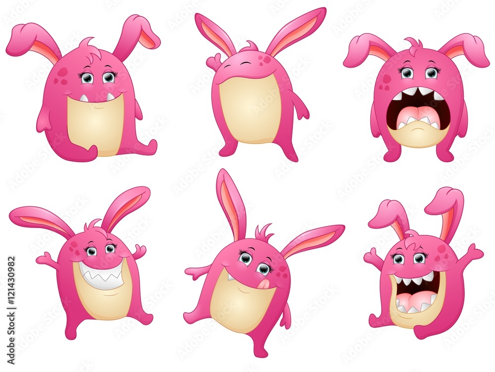 Set of funny cartoon monsters Set of funny cartoon monsters