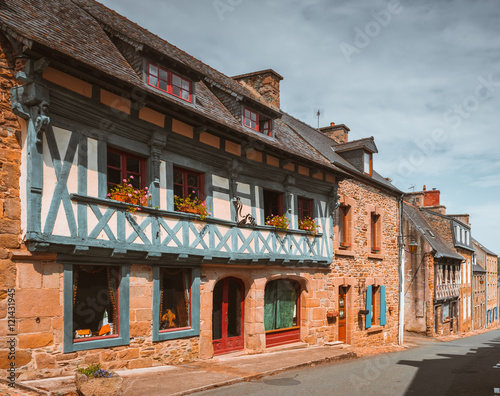 street old Breton town Treguier, France