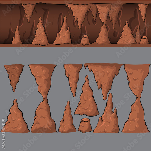Seamless cartoon vector cave