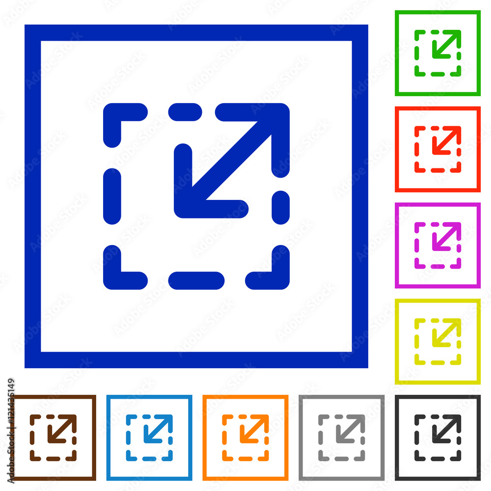 Resize element framed flat icons Resize element framed flat icons