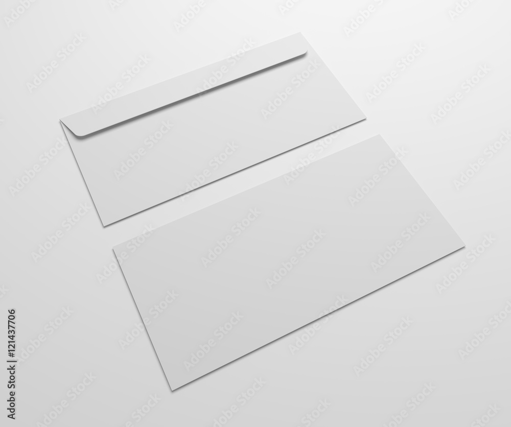 Two blank 3d illustration envelopes mock up. Two blank 3d illustration envelopes mock up.