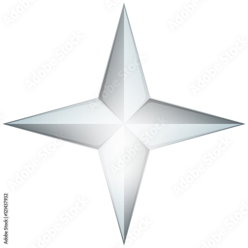Silver Star 3D illustration