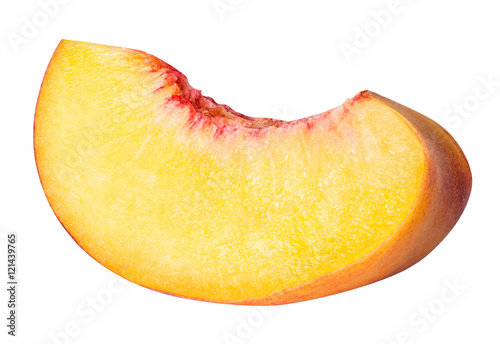 peach fruit sliced isolated on white background