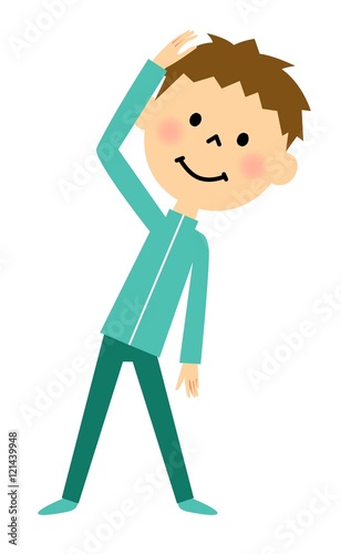 準備運動するこども