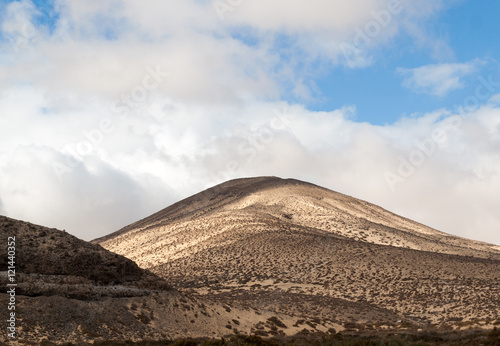 The desert landscape Costa Calma on Fuerteventura. Canary Island. Spain