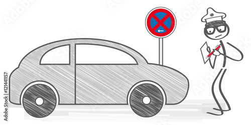 absolutes haltverbot - Verkehrspolizist schreibt Verwarnung