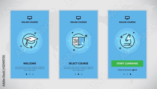 Onboarding design concept for online courses
