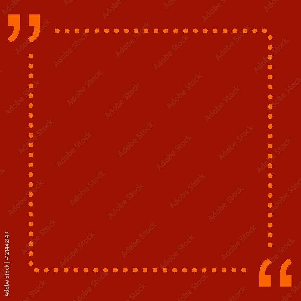 Quote box on red background. Vector art.