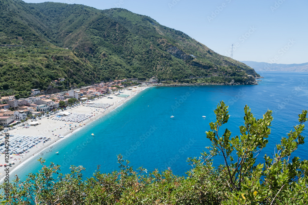 View on Scilla beach in Calabria, southern Italy