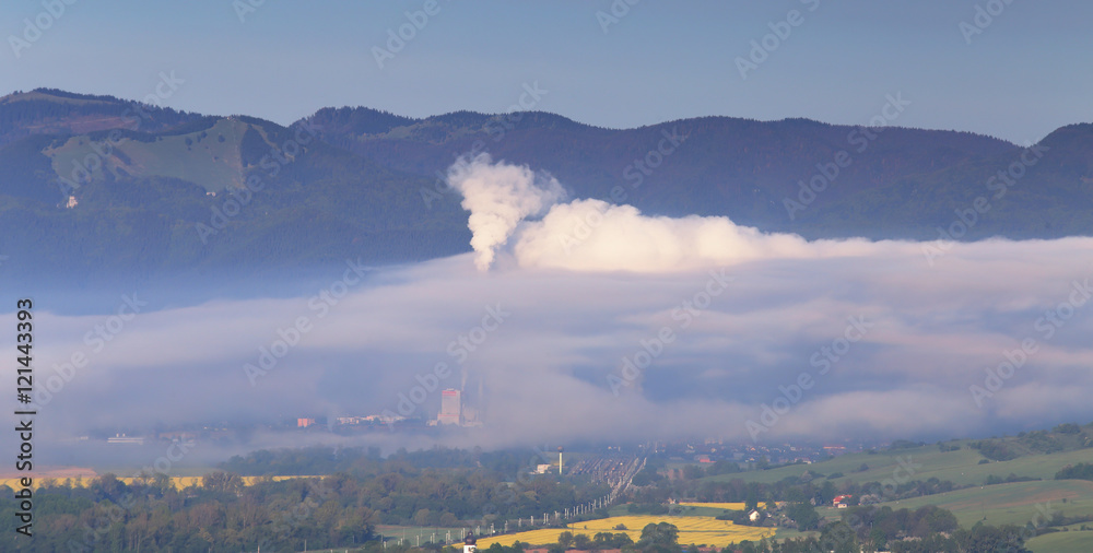 Factory pollutes clean air