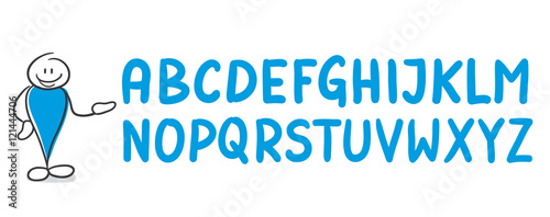 Stick Figure Series Blue / Alphabet