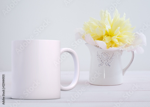 Mockup Styled Stock Product Image, white coffee mug that you can add your custom design or quote to.