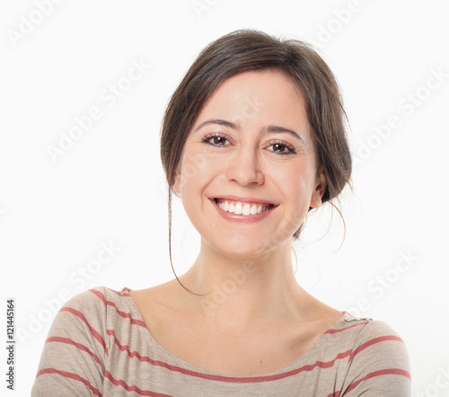 Happy young woman smiling portrait.