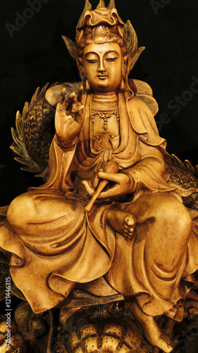 Buddha statue with light dark background . buddha image used as amulets of Buddhism religion.