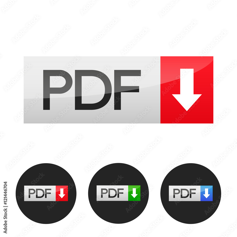 Set of download pdf buttons, vector illustration Set of download pdf buttons, vector illustration