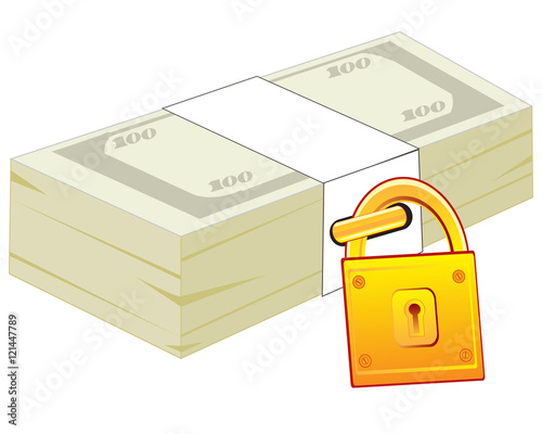Pack of the dollars on lock