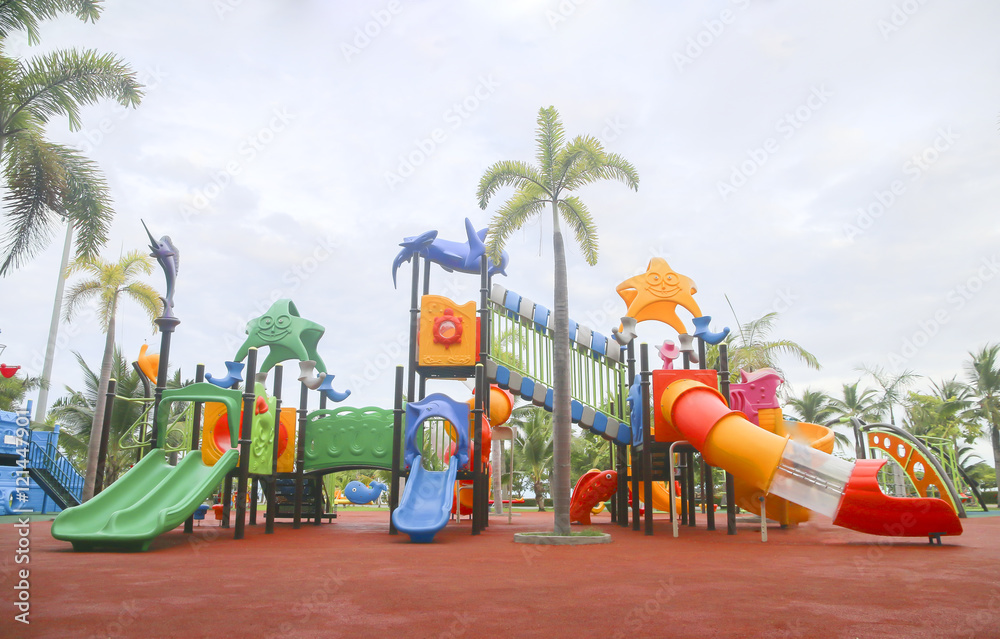 custom made wallpaper toronto digitalStock Photo:.Colourful playground for children in public park Su