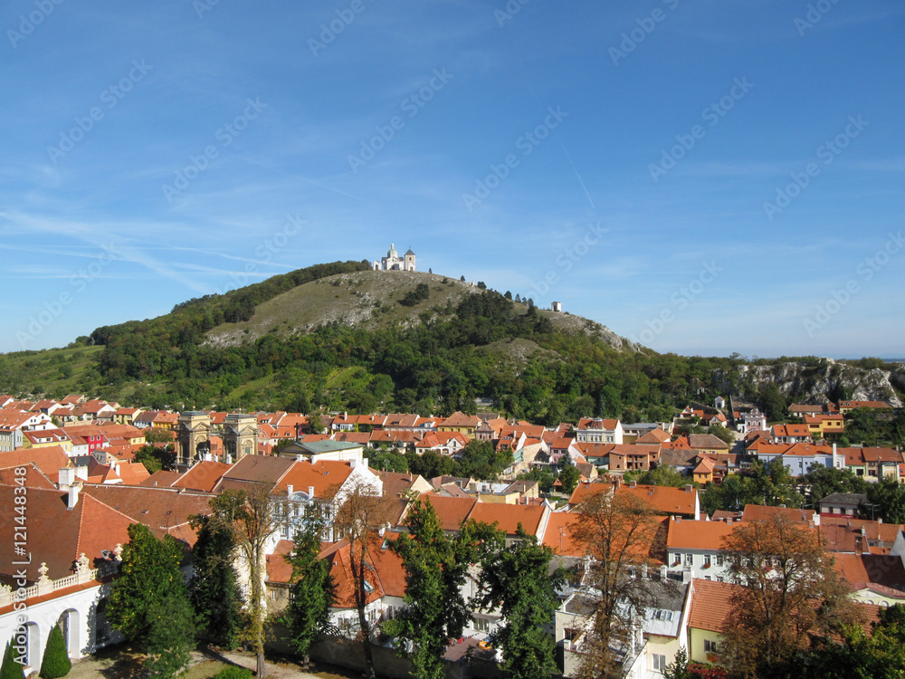 Holy Hill in Mikulov, South Moravia / Saint Sebastian Chapel and Bell Tower on the Holy Hill in Mikulov Town