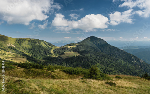 Landscape wih mountain range and clouds